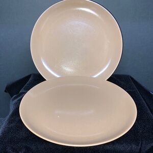 Vintage Set of 2 Russel Wright Iroquois Nutmeg Brown 10 1/8 Dinner Plates